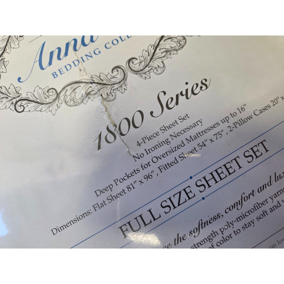 The Original Anna Bella 1800 Series Bedding 4-Piece Sheet Set Full Dark Gray - Picture 6 of 6